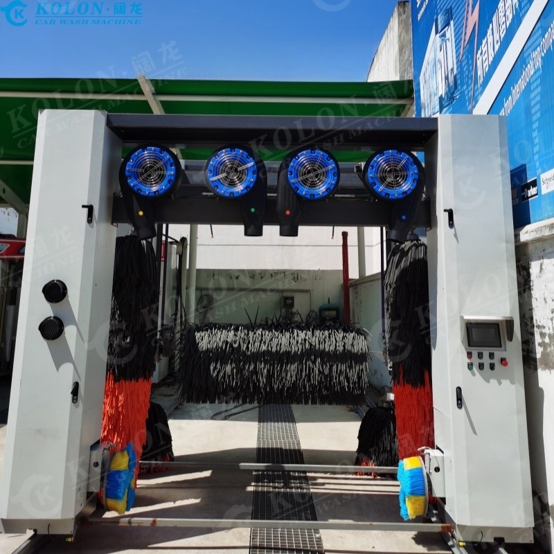 Roll-Over 7 Sikat Mesin cuci mobil otomatis dengan Sikat roda Air pengering tetap
