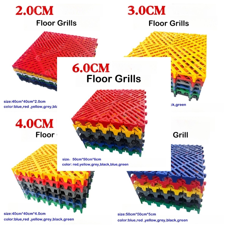 Plastik PP Interlocking Garage Floor Tile 2,0cm 3,0cm 4,0cm 5,0cm 6,0cm