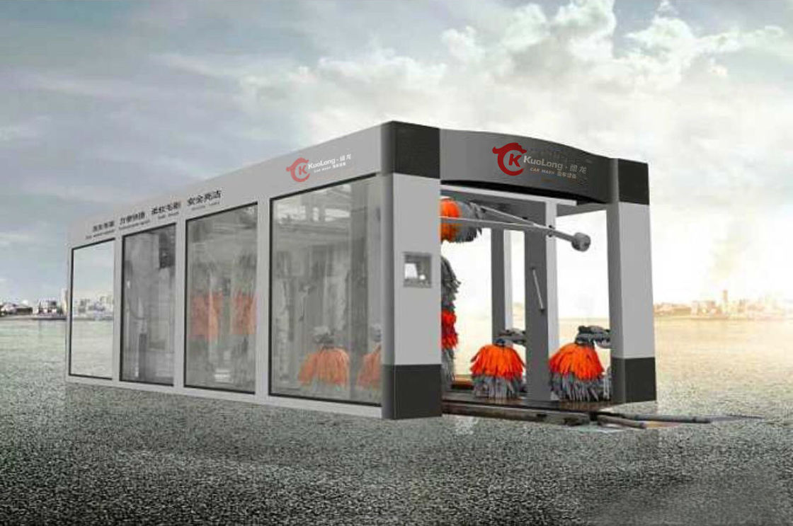 15 Brushes Tunnel Car Wash Machine dengan 15 Brushes Hot Dip Galvanized Steel Frame dan Soft Touch Brushes for Long Lasting panjang 40000mm