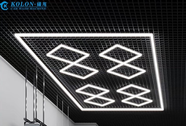 Hot Seller 6500K hexagonal garasi dipimpin lampu langit-langit lampu grid dipimpin lampu garasi otomotif dipimpin